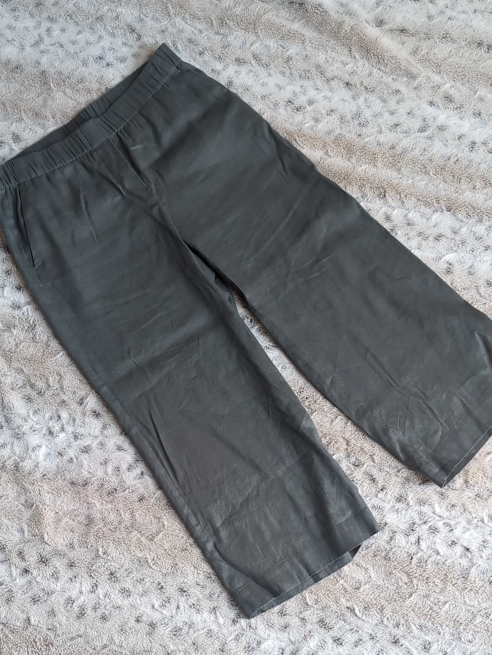 J. Jill Petite Linen Blend Wide Leg Cropped Pants
